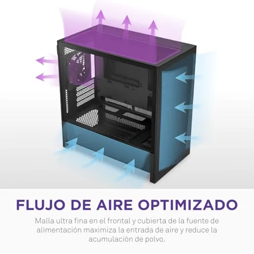 NZXT ▫️ H3 Flow - Caixa para PC Micro-ATX com fluxo de ar - Preto 6
