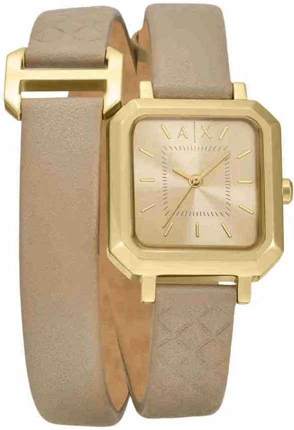 Armani Exchange ▫️ Relógio para mulher, movimento de quartzo com três ponteiros e caixa de 27 mm com bracelete em pele