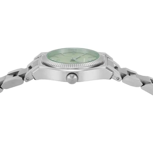 Emporio Armani ▫️ Relógio para senhora, 32 mm, movimento de quartzo com data, três ponteiros e bracelete em aço inoxidável 5