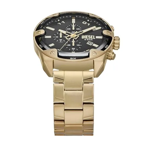Diesel ▫️ Relógio Spiked para homem, movimento cronógrafo de quartzo com bracelete em aço inoxidável 2