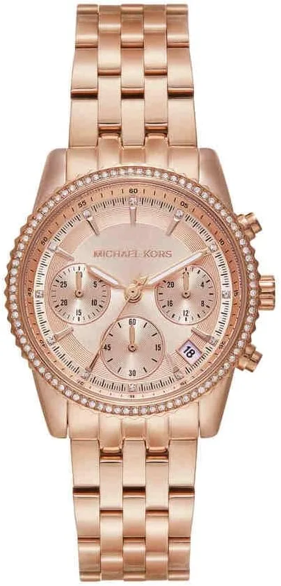Michael Kors ▫️ Relógio Bryant para mulher, movimento cronógrafo de quartzo de 35 mm com bracelete em aço inoxidável