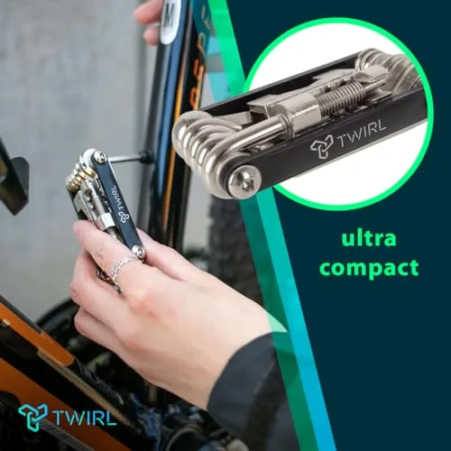TWIRL ▫️ Ferramenta para bicicletas 13 funções, aço, compacta, conjunto de ferramentas para bicicletas 4