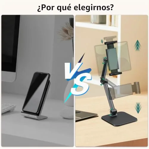 Putilsen Mount ▫️ Suporte para tablet, com suporte ajustável e flexível, compatível com iPad, Kindle, telemóvel e muito mais; suporte tipo pescoço de cisne para tablets de 4,7" a 12,9", versão de secretária, preto 3