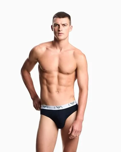Emporio Armani ▫️ Conjuntinho de 3 cuecas boxer masculinas com monograma arrojado (Conjuntinho de 3) 2