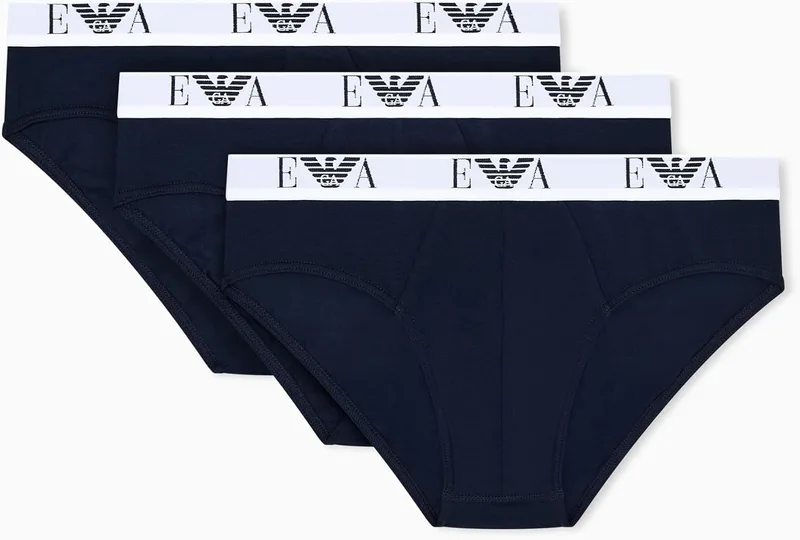 Emporio Armani ▫️ Conjuntinho de 3 cuecas boxer masculinas com monograma arrojado (Conjuntinho de 3)