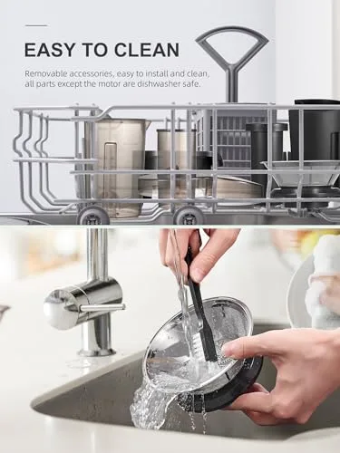 QCen ▫️ Extrator de sumo centrífugo de 800 W com ampla abertura de 3 polegadas, fácil de limpar, em aço inoxidável, sem BPA, ideal para frutas e legumes (Sliver, 500 W) 4
