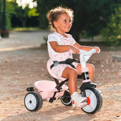 Smoby ▫️ Triciclo Baby Driver Confort Rosa 3 em 1 Progressivo para crianças a partir dos 10 meses, com guarda-sol anti-UV, volante com buzina e rodas silenciosas (7600741504) 5