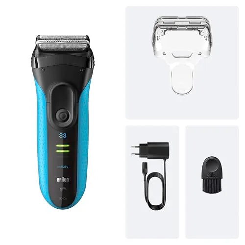 Braun ▫️ Máquina de barbear elétrica para homem Série 3, ProSkin 3040s, Preto/Azul 6