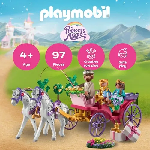 PLAYMOBIL ▫️ Princess Magic | Passeio na Carruagem Real com a Princesa e o Príncipe | Aventura de Fantasia Real | Conto de Fadas para meninos e meninas a partir dos 4 anos | 71846 2