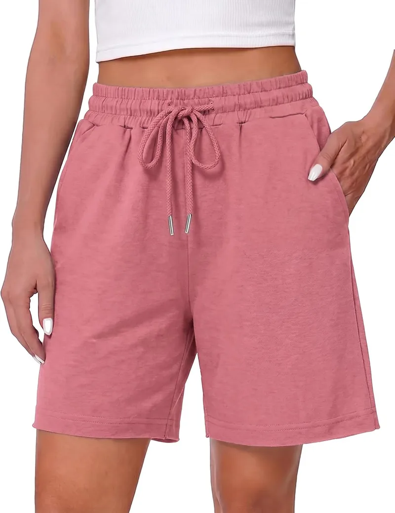 Litherday ▫️ Calças Desportivas de Verão para Mulher, Calções de Fitness, Calças de Treino Casuais para Mulher, de Cintura Alta com Bolsos, para Yoga, Fitness e Corrida