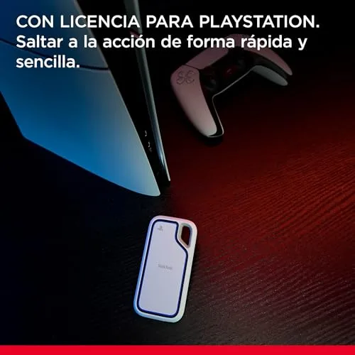 SanDisk ▫️ SSD externo portátil Extreme para PlayStation 5 e computador, 1 TB, velocidades até 1000 MB/s, resistência à água e ao pó (IP65) e a quedas de até 3 metros, 1 mês de Nitro Discord 2