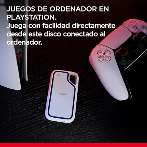 SanDisk ▫️ SSD externo portátil Extreme para PlayStation 5 e computador, 1 TB, velocidades até 1000 MB/s, resistência à água e ao pó (IP65) e a quedas de até 3 metros, 1 mês de Nitro Discord 5