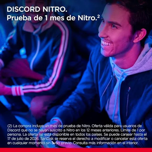 SanDisk ▫️ SSD externo portátil Extreme para PlayStation 5 e computador, 1 TB, velocidades até 1000 MB/s, resistência à água e ao pó (IP65) e a quedas de até 3 metros, 1 mês de Nitro Discord 6