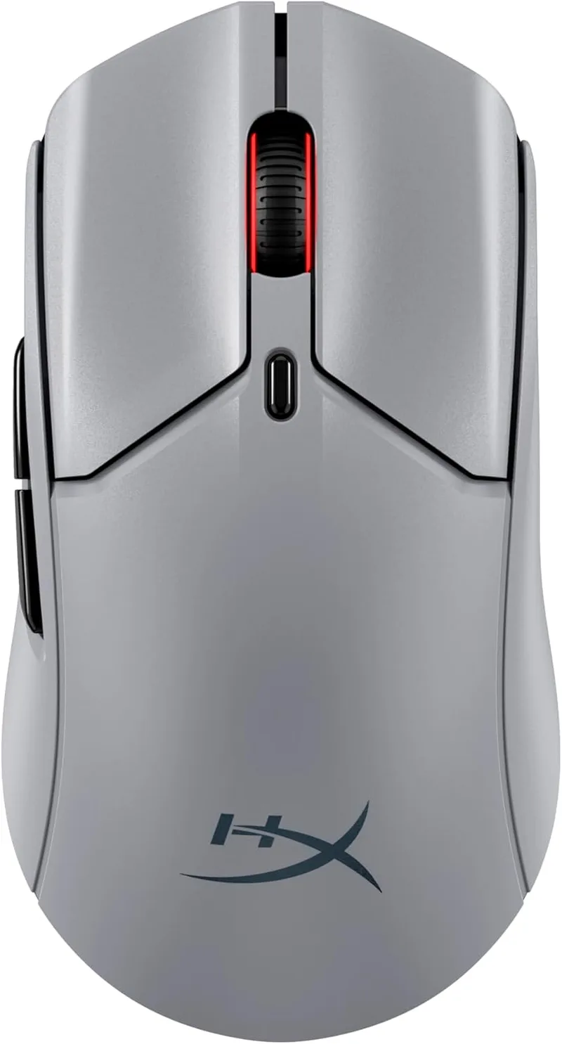 HyperX ▫️ Pulsefire Haste 2 Pro - Rato para jogos sem fios, RGB, ultra-leve 61g, 4K, bateria de 90h, 6 botões ópticos, emparelhamento instantâneo OMEN, cor cinzenta