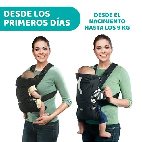 Chicco ▫️ EasyFit – Mochila ergonómica para bebés dos 0 meses aos 9 kg, mochila de transporte fácil de usar, com o bebé virado para os pais, marsupio para bebés, com apoio para a cabeça e o pescoço, preta 3
