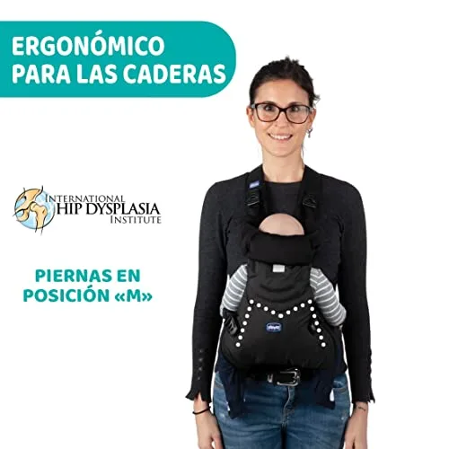 Chicco ▫️ EasyFit – Mochila ergonómica para bebés dos 0 meses aos 9 kg, mochila de transporte fácil de usar, com o bebé virado para os pais, marsupio para bebés, com apoio para a cabeça e o pescoço, preta 4