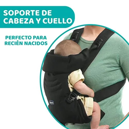Chicco ▫️ EasyFit – Mochila ergonómica para bebés dos 0 meses aos 9 kg, mochila de transporte fácil de usar, com o bebé virado para os pais, marsupio para bebés, com apoio para a cabeça e o pescoço, preta 6