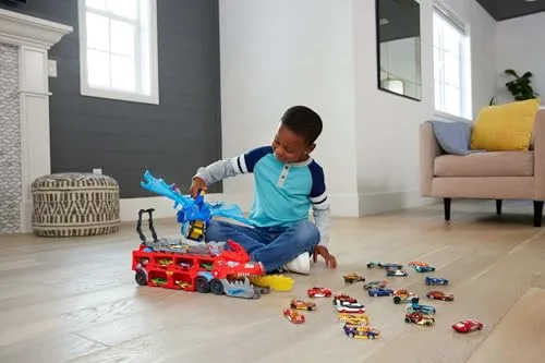 Hot Wheels ▫️ City Ultimate Dual Dragon Transporter e 2 carros 2