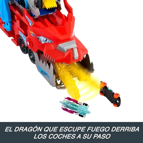 Hot Wheels ▫️ City Ultimate Dual Dragon Transporter e 2 carros 3
