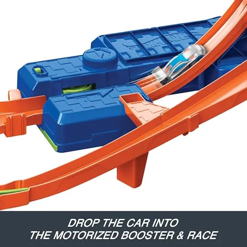 Hot Wheels ▫️ Colisão no Ar – Conjunto de pista e carro de brincar, pista de acrobacias com um carro metálico à escala 1:64 com motor para correr e fazer acrobacias sem parar, JKJ78 3