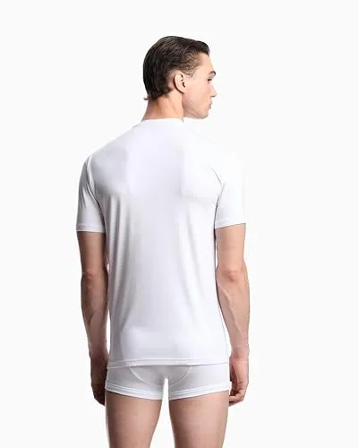 Emporio Armani ▫️ Camisola em modal macio para homem, branca, M 4