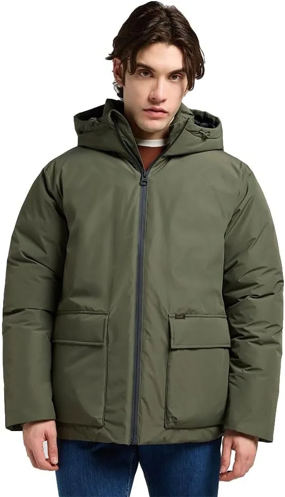 Lee ▫️ Calções para homem - Corte regular - Calções acolchoados com capuz - Preto