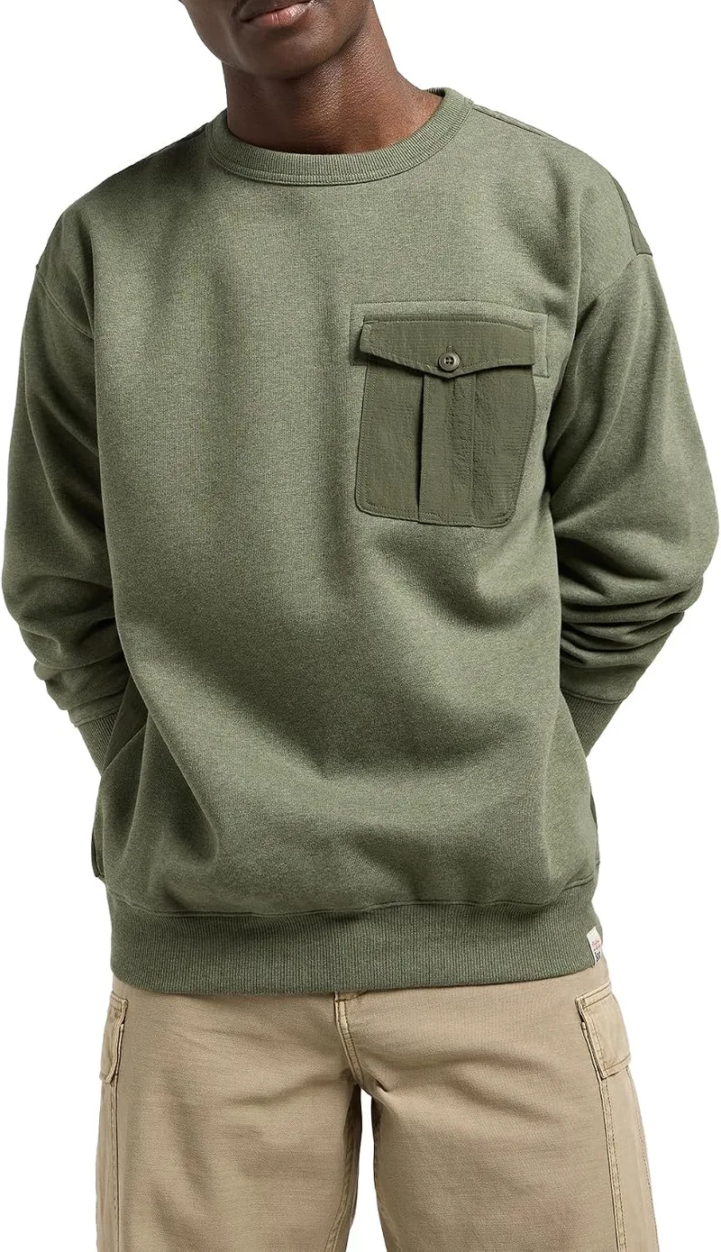Lee ▫️ Camisola de homem - Corte descontraído - Utility Crew SWS - Oak Moss
