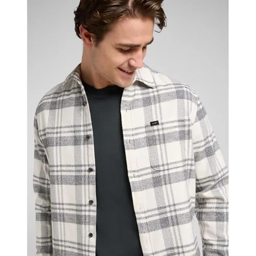 Lee ▫️ Camisa de homem - Corte descontraído - Mercantile Shirt - Xadrez terracota e ferrugem 3