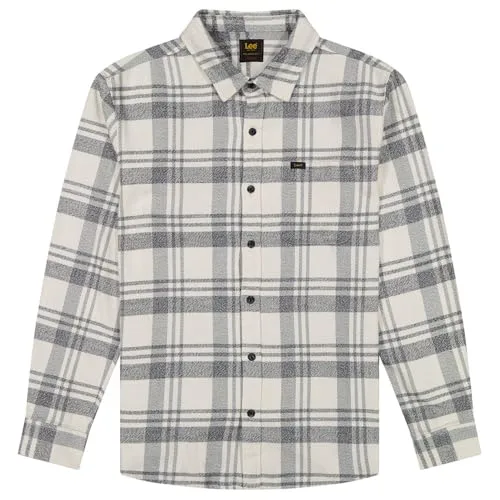 Lee ▫️ Camisa de homem - Corte descontraído - Mercantile Shirt - Xadrez terracota e ferrugem 4