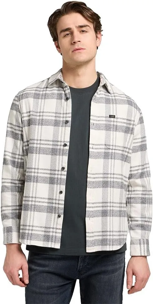 Lee ▫️ Camisa de homem - Corte descontraído - Mercantile Shirt - Xadrez terracota e ferrugem