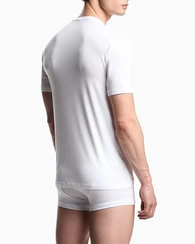 Emporio Armani ▫️ Conjunto de 2 camisolas de gola redonda em viscose ecológica para homem, cor azul, tamanho L, azul, L 2