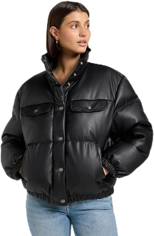 Lee ▫️ Casaco de senhora - Corte descontraído - Rider Puffer Jacket - Preto