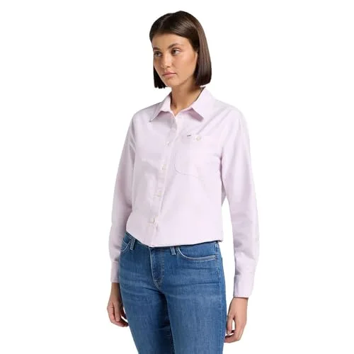 Lee ▫️ Camisa de senhora - Corte regular - Camisa multifuncional - Cáqui às riscas 5