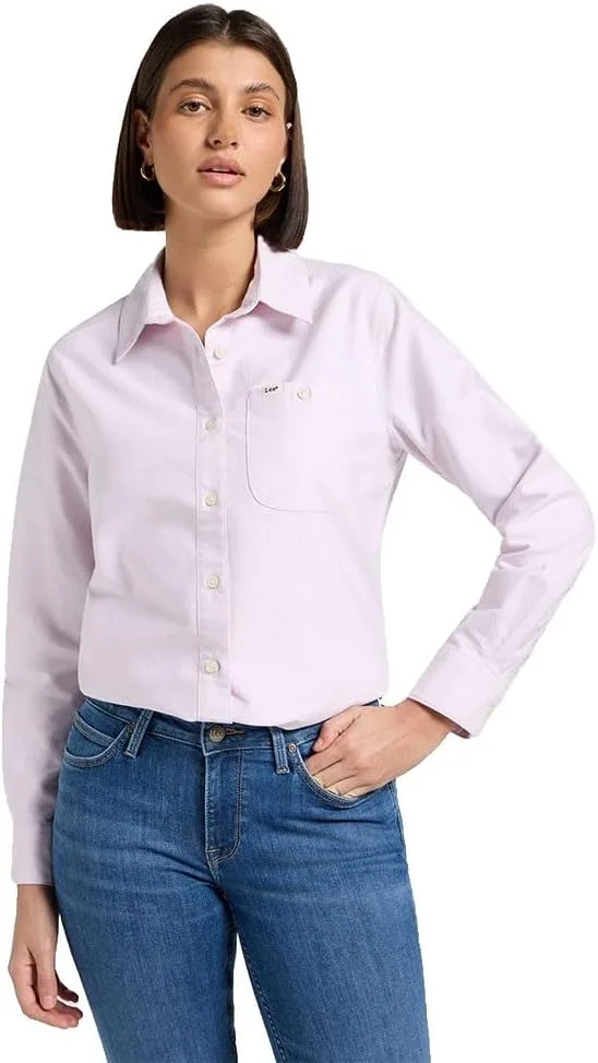 Lee ▫️ Camisa de senhora - Corte regular - Camisa multifuncional - Cáqui às riscas
