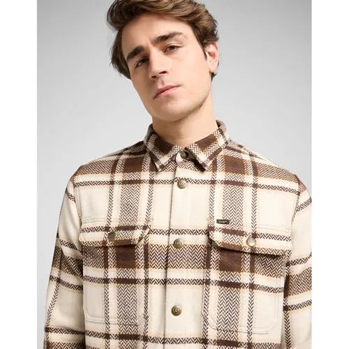 Lee ▫️ Camisa de homem - Corte descontraído - Relaxed Overshirt - Arabica Plaid 3