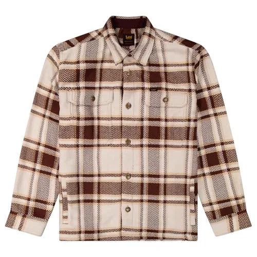 Lee ▫️ Camisa de homem - Corte descontraído - Relaxed Overshirt - Arabica Plaid 4