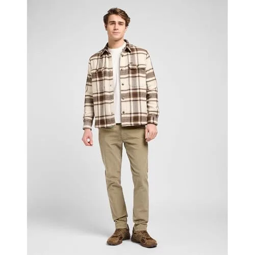 Lee ▫️ Camisa de homem - Corte descontraído - Relaxed Overshirt - Arabica Plaid 6