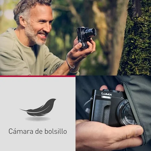 Panasonic ▫️ LUMIX DC-TZ99E-S Câmara compacta com zoom para viagens, lente Leica DC, zoom de 30x, 20,3 MP, vídeo 4K a 30p, ecrã inclinável, Wi-Fi, Bluetooth, cor Argento 3