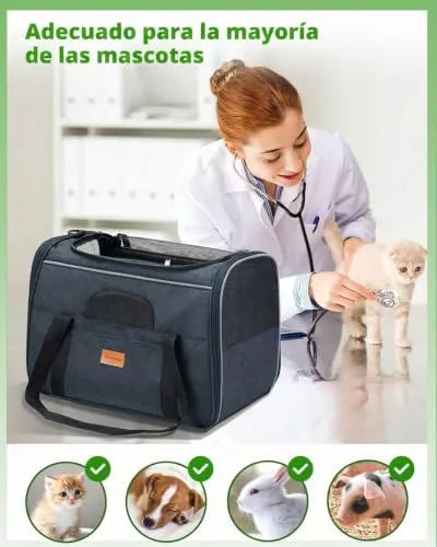 Morpilot ▫️ Transportadora Grande para Gatos com Laterais Macias, para gatos grandes e médios e cachorros até 9 kg, transportadora para animais de estimação com fechos de segurança 4