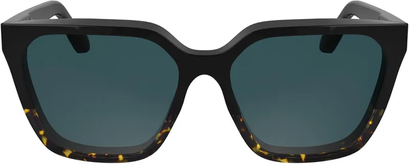 Calvin Klein Women's Sunglasses CK25500S - Preto/Havana com lentes sólidas Petrol