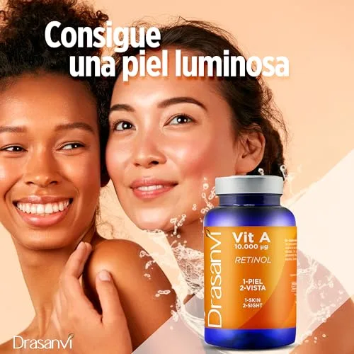 Drasanvi ▫️ Vitamina A Retinol 10 000 mcg em 180 comprimidos, vegan e natural 3