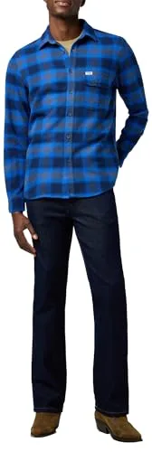 Wrangler ▫️ Camisa de homem - Corte regular - 1 Pkt Indigo Shirt - Índigo Gelo 3