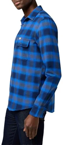Wrangler ▫️ Camisa de homem - Corte regular - 1 Pkt Indigo Shirt - Índigo Gelo 5