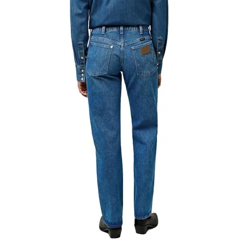 Wrangler ▫️ Calças de ganga para mulher - Corte reto - Calças de ganga cowboy de cintura baixa - Lasso Lagoon 2