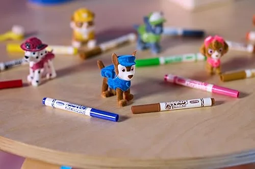 CRAYOLA ▫️ Washimals Paw Patrol, Conjunto de Atividades com 5 cachorrinhos, 8 canetas laváveis, banho de água, pincel, jogo e presente para crianças, a partir dos 3 anos, 74-0291 6