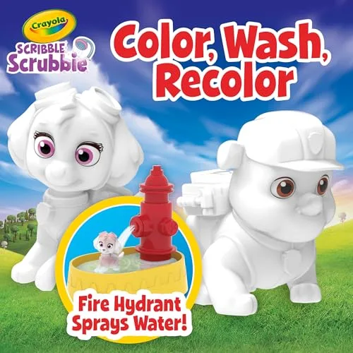 CRAYOLA ▫️ Washimals Paw Patrol, Conjunto de Atividades com 5 cachorrinhos, 8 canetas laváveis, banho de água, pincel, jogo e presente para crianças, a partir dos 3 anos, 74-0291 7