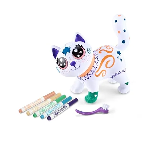 CRAYOLA ▫️ Washimals Jumbo Pets - Big Jenny, a gatinha para cuidar, colorir, lavar e recriar, conjunto com 5 canetas laváveis, presente para crianças a partir dos 3 anos, 74-7518 6