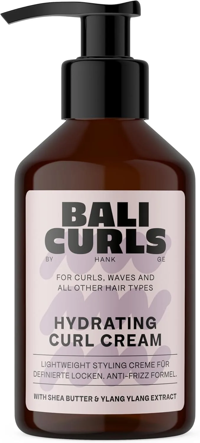 Bali Curls by Hank Ge ▫️ BALI CURLS Hydrating Curl Cream - Creme hidratante para caracóis com manteiga de karité, óleo de coco e ylang-ylang - Creme para caracóis suaves e definidos - Cuidado vegan para caracóis naturais - 150 ml