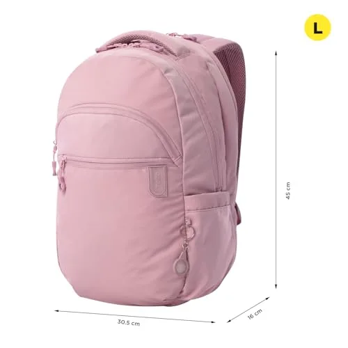 TOTTO ▫️ Mochila para computador portátil de 15,4 polegadas, modelo Steif Ino, capacidade de 21 L, compartimento para tablet de 10", bolso para garrafa, alça para mala, encosto ergonómico, alças em S, cor Keepsake Lilac 3