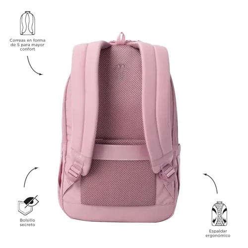 TOTTO ▫️ Mochila para computador portátil de 15,4 polegadas, modelo Steif Ino, capacidade de 21 L, compartimento para tablet de 10", bolso para garrafa, alça para mala, encosto ergonómico, alças em S, cor Keepsake Lilac 4